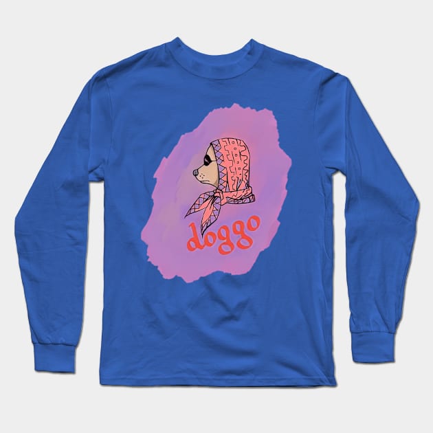 adorable dog Long Sleeve T-Shirt by doggo babushka